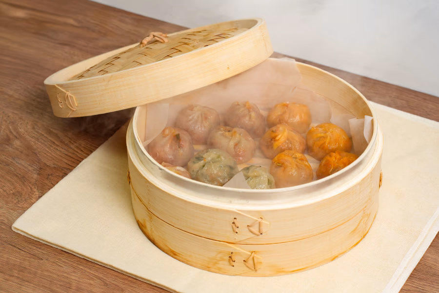 백가네만두 찜기 연출. 장림시장 음식·상품 촬영 보정본.